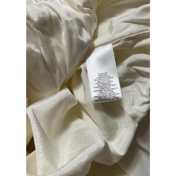 WAYF Ivory Bubble Hem Mini Dress Square Neck Party Holiday Cotton Blend NWT - Picture 7 of 8